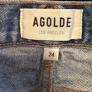 Agolde women’s PARKER distressed button fly shorts NWOT
